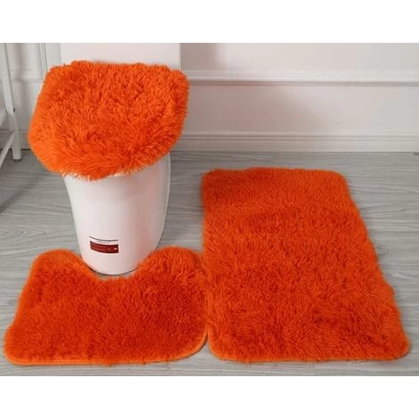 LITZEE Toilet Contour Mat Set Of 3 Soft Microfiber Bathroom Rugs Non-Slip PVC Flannel Studded Backing Bath Mat + Toilet Contour Mat + Lid Cover - Yellow 3 LITZEE Toilet Contour Mat Set Of 3 Soft Microfiber Bathroom Rugs Non-Slip PVC Flannel Studded Backing Bath Mat + Toilet Contour Mat + Lid Cover - Yellow