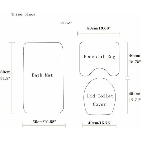LITZEE Toilet Contour Mat Set Of 3 Soft Microfiber Bathroom Rugs Non-Slip PVC Flannel Studded Backing Bath Mat + Toilet Contour Mat + Lid Cover - Yellow 7 LITZEE Toilet Contour Mat Set Of 3 Soft Microfiber Bathroom Rugs Non-Slip PVC Flannel Studded Backing Bath Mat + Toilet Contour Mat + Lid Cover - Yellow - Image 5