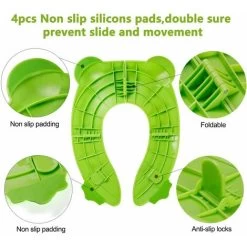 LITZEE Toilet Reducer Toilet Seat For Kids, Foldable Toilet Trainer For On The Go, Portable Travel Toilet Seat With Storage Bag And Toilet Seat Covers (Green) -Comfort Bathroom Store 96304195 4