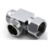 LITZEE Faucet Connector Shower Arm Brass 3 Way Diverter T For Hose Standard Connector - G1/2" System Hand Shower Replacement Part Shower Flow Control Splitter T Joint Adapter T - Brass Chrome Polished -Comfort Bathroom Store 96445958 1