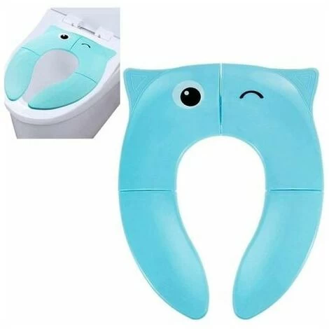 Foldable Travel Toilet Seat Child Portable Comfort Baby Toilet Seat PP Material With 4 Non-Slip Silicone Pads And 1 Carry Bag (Blue) 3 Foldable Travel Toilet Seat Child Portable Comfort Baby Toilet Seat PP Material With 4 Non-Slip Silicone Pads And 1 Carry Bag (Blue)