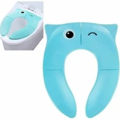 Foldable Travel Toilet Seat Child Portable Comfort Baby Toilet Seat PP Material With 4 Non-Slip Silicone Pads And 1 Carry Bag (Blue) 11 Foldable Travel Toilet Seat Child Portable Comfort Baby Toilet Seat PP Material With 4 Non-Slip Silicone Pads And 1 Carry Bag (Blue) -Comfort Bathroom Store 96484559 5