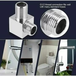 Wall Supply Elbow, Square Shower Outlet Elbow Wall Supply Elbow Hand Shower Outlet Shower Hose Connector For Hand Shower, 1/2 -Comfort Bathroom Store 96485554 2