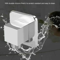 Wall Supply Elbow, Square Shower Outlet Elbow Wall Supply Elbow Hand Shower Outlet Shower Hose Connector For Hand Shower, 1/2 -Comfort Bathroom Store 96485554 3