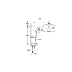 Grohe Set Vitalio Start System 250 Shower Column + Single Lever Mixer (MITIGEURD1-VITALIO1) -Comfort Bathroom Store 97070567 5