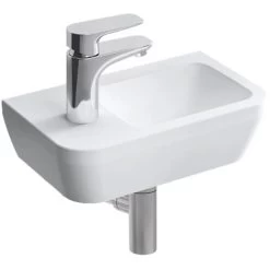 Vitra Set Wash Basin 37x22 Cm With Tap Hole On The Left + Trap (7090-003-0028-SET)