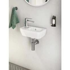 Vitra Set Wash Basin 37x22 Cm With Tap Hole On The Left + Trap (7090-003-0028-SET) -Comfort Bathroom Store 97071444 5