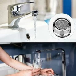 3 Pack 24mm Faucet Aerators, Replacement Part, Male Threaded Brass Spout With Gasket, Polished Chrome -Comfort Bathroom Store 97099413 5