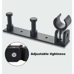 Universal Shower Holder With 2 Hooks, Aluminum Alloy Adjustable Wall Mounted Shower Holder, Self Adhesive Shower Head Holder For Shower Hose -Comfort Bathroom Store 97099991 4