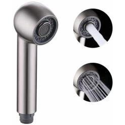 Kitchen Faucet Spray Head Replacement 2-Spray Spray Head For Pull-Out Kitchen Mixer Tap, G1/2 Straight Thread, Brushed Nickel