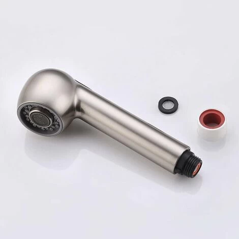 Kitchen Faucet Spray Head Replacement 2-Spray Spray Head For Pull-Out Kitchen Mixer Tap, G1/2 Straight Thread, Brushed Nickel 4 Kitchen Faucet Spray Head Replacement 2-Spray Spray Head For Pull-Out Kitchen Mixer Tap, G1/2 Straight Thread, Brushed Nickel - Image 2