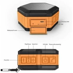 Portable Mini Speaker - Bluetooth Shower Speaker With Hook - Waterproof Bluetooth Speaker 12h Playtime For Beach, Pool, Home, Party, Black -Comfort Bathroom Store 97102056 3