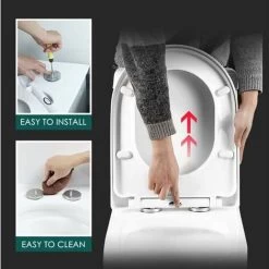 2 Pack Top Mount Toilet Seat Hinges Quick Release Blind Hole Toilet Seat Hinges Replacement Accessories Extension Rubber Screws With 50 Base -Comfort Bathroom Store 97103750 4