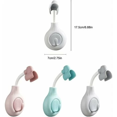 Bathroom Wall Mounted Shower Head Holder 360 Degree Adjustable Self Adhesive Shower Head Holder With Hook Holder, Green 5 Bathroom Wall Mounted Shower Head Holder 360 Degree Adjustable Self Adhesive Shower Head Holder With Hook Holder, Green - Image 3