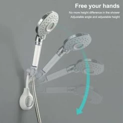 Bathroom Wall Mounted Shower Head Holder 360 Degree Adjustable Self Adhesive Shower Head Holder With Hook Holder, Green 10 Bathroom Wall Mounted Shower Head Holder 360 Degree Adjustable Self Adhesive Shower Head Holder With Hook Holder, Green -Comfort Bathroom Store 97104701 4