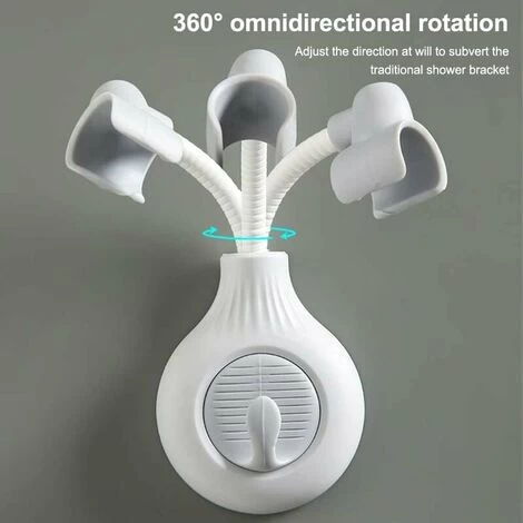 Bathroom Wall Mounted Shower Head Holder 360 Degree Adjustable Self Adhesive Shower Head Holder With Hook Holder, Green 7 Bathroom Wall Mounted Shower Head Holder 360 Degree Adjustable Self Adhesive Shower Head Holder With Hook Holder, Green - Image 5