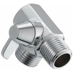 Shower Diverter, Universal Chrome Brass 3 Way Diverter Adapter G1/2 T Shape Valve Adapter For Shower Arm Mounted