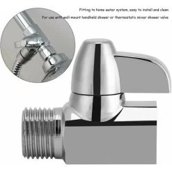Shower Diverter, Universal Chrome Brass 3 Way Diverter Adapter G1/2 T Shape Valve Adapter For Shower Arm Mounted -Comfort Bathroom Store 97104943 4