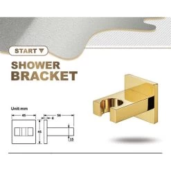 Wall Mounted Shower Holder For Hand Shower, Brass, Suitable For Any Space In The Bathroom,Brushed Gold 9 Wall Mounted Shower Holder For Hand Shower, Brass, Suitable For Any Space In The Bathroom,Brushed Gold -Comfort Bathroom Store 97251238 3