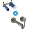 Grohe Essence Single Lever Basin Mixer Set 2-hole Basin Mixer Size L Hard Graphite Brushed + Concealed Body (19967AL1-SET) 1 Grohe Essence Single Lever Basin Mixer Set 2-hole Basin Mixer Size L Hard Graphite Brushed + Concealed Body (19967AL1-SET) -Comfort Bathroom Store 97467462 1