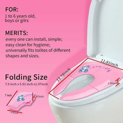 In 1 Child Seat Foldable Toilet Reducer Travel And Home Toilet Reducer(pink) 4 In 1 Child Seat Foldable Toilet Reducer Travel And Home Toilet Reducer(pink) - Image 2