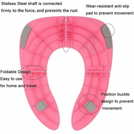 In 1 Child Seat Foldable Toilet Reducer Travel And Home Toilet Reducer(pink) 5 In 1 Child Seat Foldable Toilet Reducer Travel And Home Toilet Reducer(pink) - Image 3