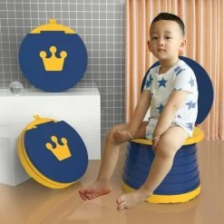 Folding Children's Toilet,Travel Folding Potty,Portable Baby Potty Seat,Foldable Kids Toilet Seat,Indoor Outdoor Baby Travel Potty With Travel Bag (Blue) -Comfort Bathroom Store 97684870 5