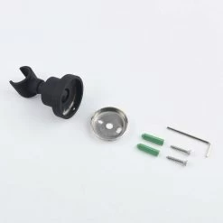 Shower Holder Stainless Steel Shower Head Holder Wall Mounted 360° Rotatable Handheld Shower Holder Shower Head Holder,Round Black -Comfort Bathroom Store 97685972 4