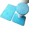 Bath Mat And Toilet Contour Set 3 Set Non-Slip Bathroom Toilet Cover (Blue) 2 Bath Mat And Toilet Contour Set 3 Set Non-Slip Bathroom Toilet Cover (Blue) -Comfort Bathroom Store 97695530 1