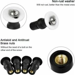 Toilet Seat Toilet Seat Hinge Fixings, 4 Rubber Expansion Bolts, Stainless Steel Toilet Fixing Screws, Replacement Fixing Bezel Fits All Toilets(14mm) -Comfort Bathroom Store 97697555 3
