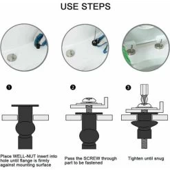 Toilet Seat Toilet Seat Hinge Fixings, 4 Rubber Expansion Bolts, Stainless Steel Toilet Fixing Screws, Replacement Fixing Bezel Fits All Toilets(14mm) -Comfort Bathroom Store 97697555 4