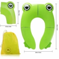 Kids Toilet Trainer Foldable Toilet Seat For On The Go Portable Travel Toilet Seat With Storage Bag And Toilet Seat Covers (Green) -Comfort Bathroom Store 97698575 5