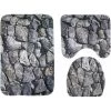 3 Pieces Set Of Bathroom Shower Mats + Foot Bath Mats Mats + Toilet Seat Cover. Non-Slip Shower Curtain Mat - The Underwater World (Rock) -Comfort Bathroom Store 97699031 1