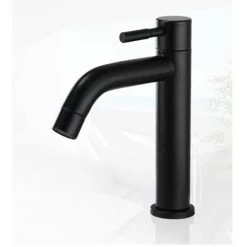 Bathroom Sink Faucet,Stainless Steel Single Basin Faucet,Elegant Retro Design,Matte Black Matte Black For Bathroom,Cold Single,Toilet -Comfort Bathroom Store 97811045 4