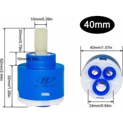 Ceramic Cartridge Ceramic Cartridge 40mm Inner Controller Replacement Cartridge Mixer Tap Cartridge For Bathroom Mixer Tap Blue (40mm) 8 Ceramic Cartridge Ceramic Cartridge 40mm Inner Controller Replacement Cartridge Mixer Tap Cartridge For Bathroom Mixer Tap Blue (40mm) -Comfort Bathroom Store 97813049 2