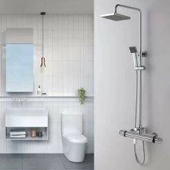 Thermostatic Shower Faucet, 59 Brass Thermostatic Bathtub Faucet, Safety Protection With 38℃ Anti-Scalding Knob, Bathtub Mixer Tap Precise Temperature And Water Volume Adjustment 10 Thermostatic Shower Faucet, 59 Brass Thermostatic Bathtub Faucet, Safety Protection With 38℃ Anti-Scalding Knob, Bathtub Mixer Tap Precise Temperature And Water Volume Adjustment -Comfort Bathroom Store 97814088 4
