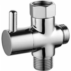 Brass 3 Way Valve, Shower Column Diverter, Solid Brass 3 Way Valve, Suitable For Bathroom Hose Diversion, Adjust Water Flow Size(Silver).
