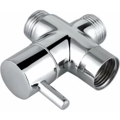 Brass 3 Way Valve, Shower Column Diverter, Solid Brass 3 Way Valve, Suitable For Bathroom Hose Diversion, Adjust Water Flow Size(Silver). -Comfort Bathroom Store 97814773 3