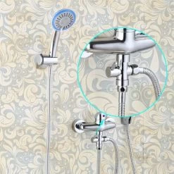 Brass 3 Way Valve, Shower Column Diverter, Solid Brass 3 Way Valve, Suitable For Bathroom Hose Diversion, Adjust Water Flow Size(Silver). -Comfort Bathroom Store 97814773 4