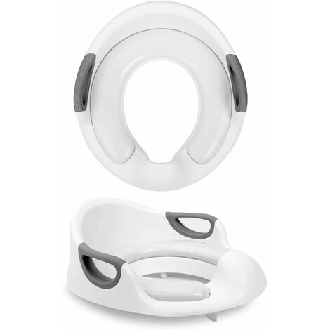 Child Toilet Reducer, Baby Toilet Seat, Child Toilet Seat, Non-Slip Toilet Reducer, Round/Oval Toilet With Handle/Cushion/Backrest, Easy To Clean, White 4 Child Toilet Reducer, Baby Toilet Seat, Child Toilet Seat, Non-Slip Toilet Reducer, Round/Oval Toilet With Handle/Cushion/Backrest, Easy To Clean, White - Image 2