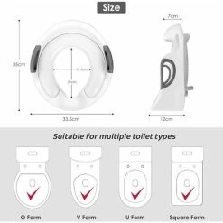 Child Toilet Reducer, Baby Toilet Seat, Child Toilet Seat, Non-Slip Toilet Reducer, Round/Oval Toilet With Handle/Cushion/Backrest, Easy To Clean, White 9 Child Toilet Reducer, Baby Toilet Seat, Child Toilet Seat, Non-Slip Toilet Reducer, Round/Oval Toilet With Handle/Cushion/Backrest, Easy To Clean, White -Comfort Bathroom Store 97815667 3
