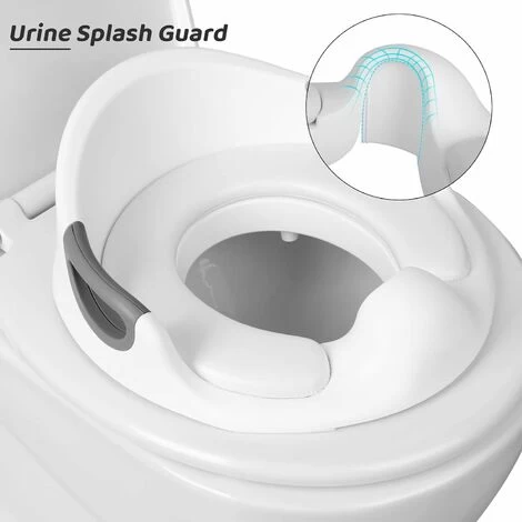 Child Toilet Reducer, Baby Toilet Seat, Child Toilet Seat, Non-Slip Toilet Reducer, Round/Oval Toilet With Handle/Cushion/Backrest, Easy To Clean, White 6 Child Toilet Reducer, Baby Toilet Seat, Child Toilet Seat, Non-Slip Toilet Reducer, Round/Oval Toilet With Handle/Cushion/Backrest, Easy To Clean, White - Image 4