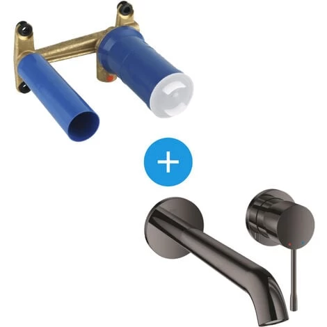 Grohe Essence Washbasin Mixer Set Wall-mounted Size L Hard Graphite + Body (19967A01-SET) 3 Grohe Essence Washbasin Mixer Set Wall-mounted Size L Hard Graphite + Body (19967A01-SET)