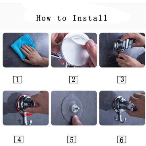 Shower Head Holder, Suction Cup Shower Holder, 360° Rotating Shower Holder, Adjustable Shower Holder, Wall Mount Shower Head, No Drilling, For Bathroom (Silver) 5 Shower Head Holder, Suction Cup Shower Holder, 360° Rotating Shower Holder, Adjustable Shower Holder, Wall Mount Shower Head, No Drilling, For Bathroom (Silver) - Image 3