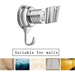 Shower Head Holder, Suction Cup Shower Holder, 360° Rotating Shower Holder, Adjustable Shower Holder, Wall Mount Shower Head, No Drilling, For Bathroom (Silver) 11 Shower Head Holder, Suction Cup Shower Holder, 360° Rotating Shower Holder, Adjustable Shower Holder, Wall Mount Shower Head, No Drilling, For Bathroom (Silver) -Comfort Bathroom Store 97905020 5