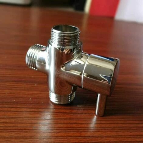 Diverter Valve, Male G1/2 Brass Faucet T Adapter Chrome Bathroom Shower Faucet Accessories Water Diverter 3 Way Male Fill Valve 4 Diverter Valve, Male G1/2 Brass Faucet T Adapter Chrome Bathroom Shower Faucet Accessories Water Diverter 3 Way Male Fill Valve - Image 2