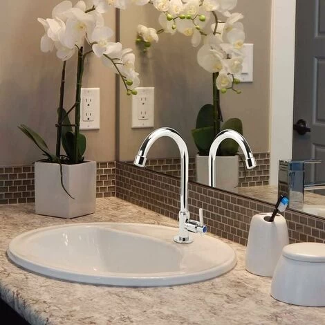 Cold Water Sink Faucet Single Hole High Arc Single Handle Faucet For Garden Bar And Outdoor RV (Free Cold Water Supply Lines) 4 Cold Water Sink Faucet Single Hole High Arc Single Handle Faucet For Garden Bar And Outdoor RV (Free Cold Water Supply Lines) - Image 2