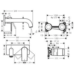 Hansgrohe Vernis Shape Set Concealed Washbasin Mixer, Black Matt, 2 Exits, 207 Mm Spout + Concealed Body (71578670-SET) 9 Hansgrohe Vernis Shape Set Concealed Washbasin Mixer, Black Matt, 2 Exits, 207 Mm Spout + Concealed Body (71578670-SET) -Comfort Bathroom Store 98279095 4
