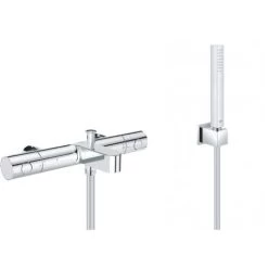 Grohe Bath/shower Set Grohtherm 800 Thermostatic Mixer + 1 Jet Shower Stick, Chrome (34770000-CUBESTICK)