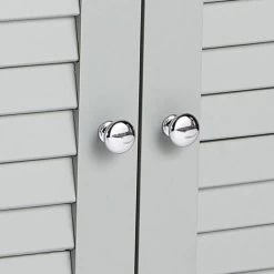 VonHaus Under Sink Bathroom Cabinet – Under Basin Storage Unit – Freestanding Grey 2 Door Cupboard With Adjustable Shelving – Wooden Furniture For Bathroom -Comfort Bathroom Store 9842073 4